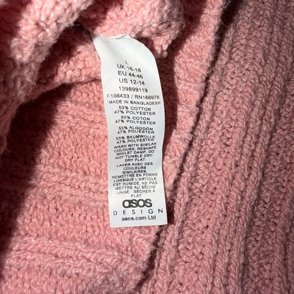 ASOS Pink Ribbed Women's Sweater - Picture 3 of 4